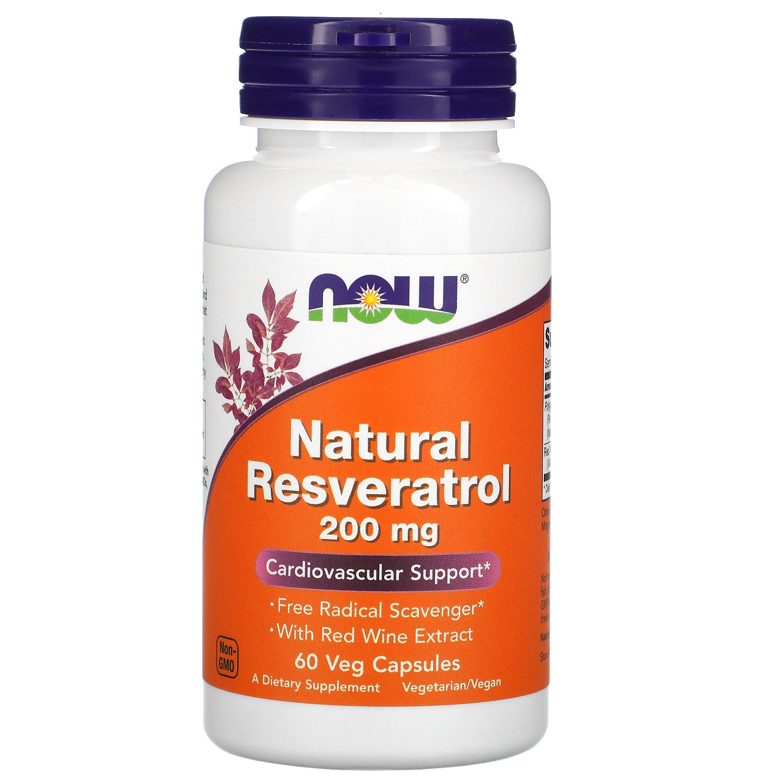 Now Resveratrol 200mg 60 Cápsulas Vegetales Súper Suplementos Deportivos 4650